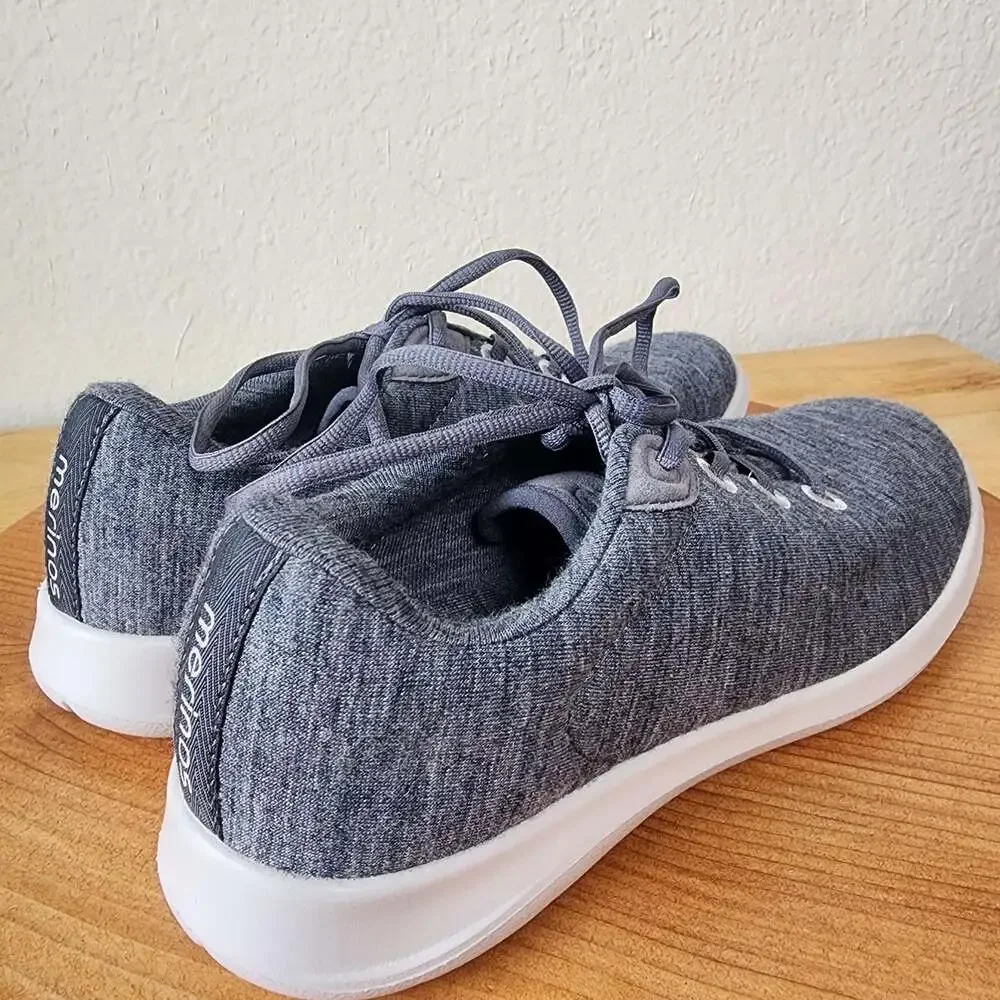 Merinos Shoes Womens Size 8 Gray Wool Knit Walking Sneakers Comfort Lightweight